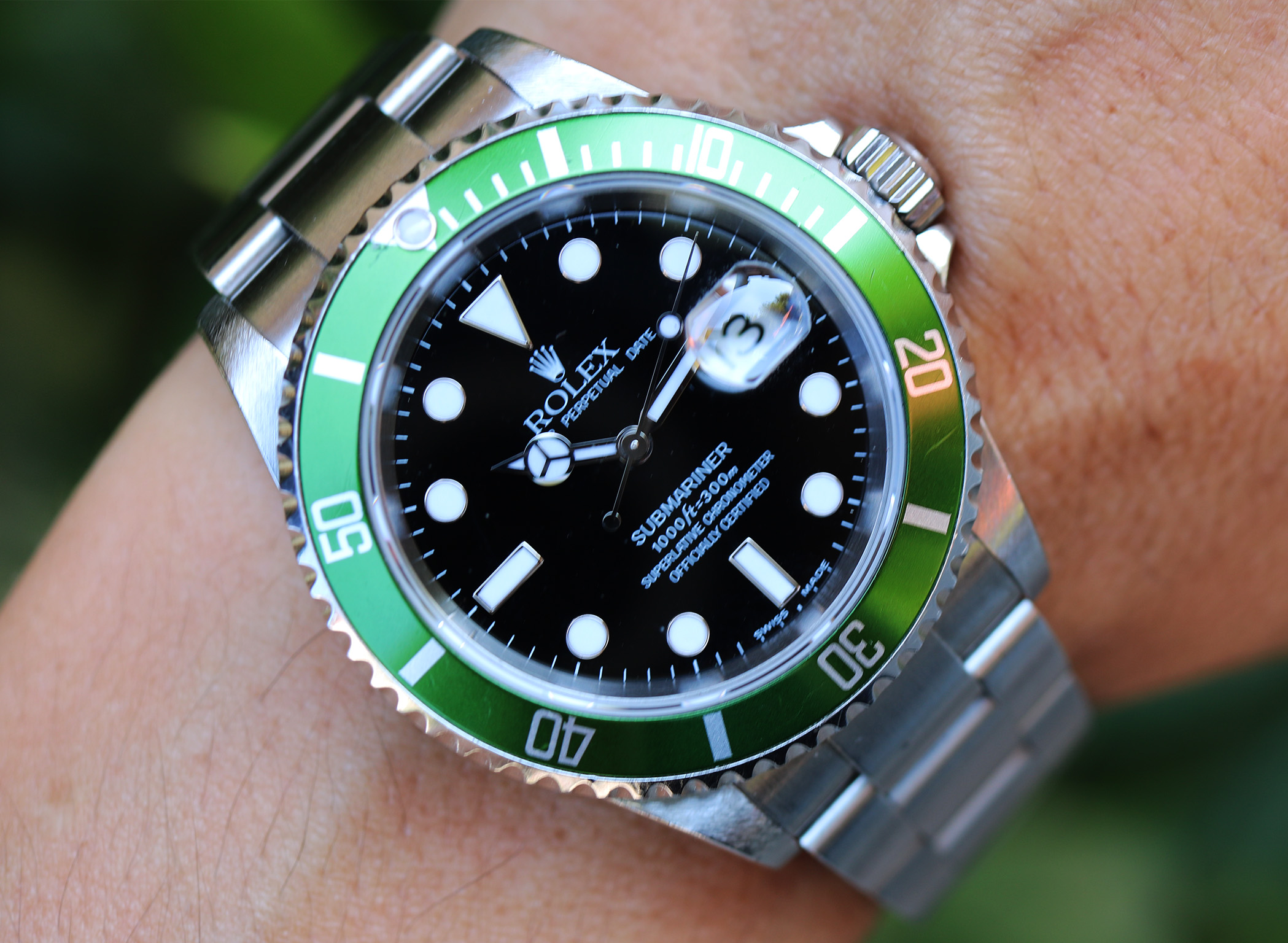 Rolex Submariner Date 16610LV “Kermit” Fat Four - immagine 7