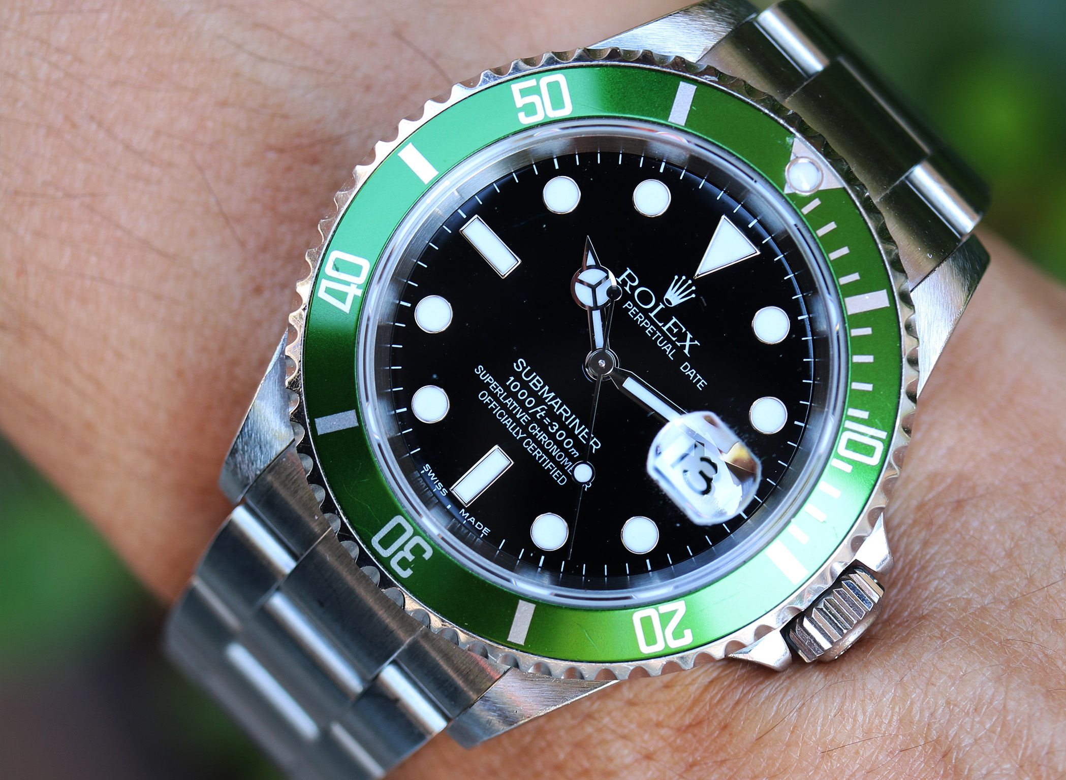 Rolex Submariner Date 16610LV “Kermit” Fat Four - immagine 9