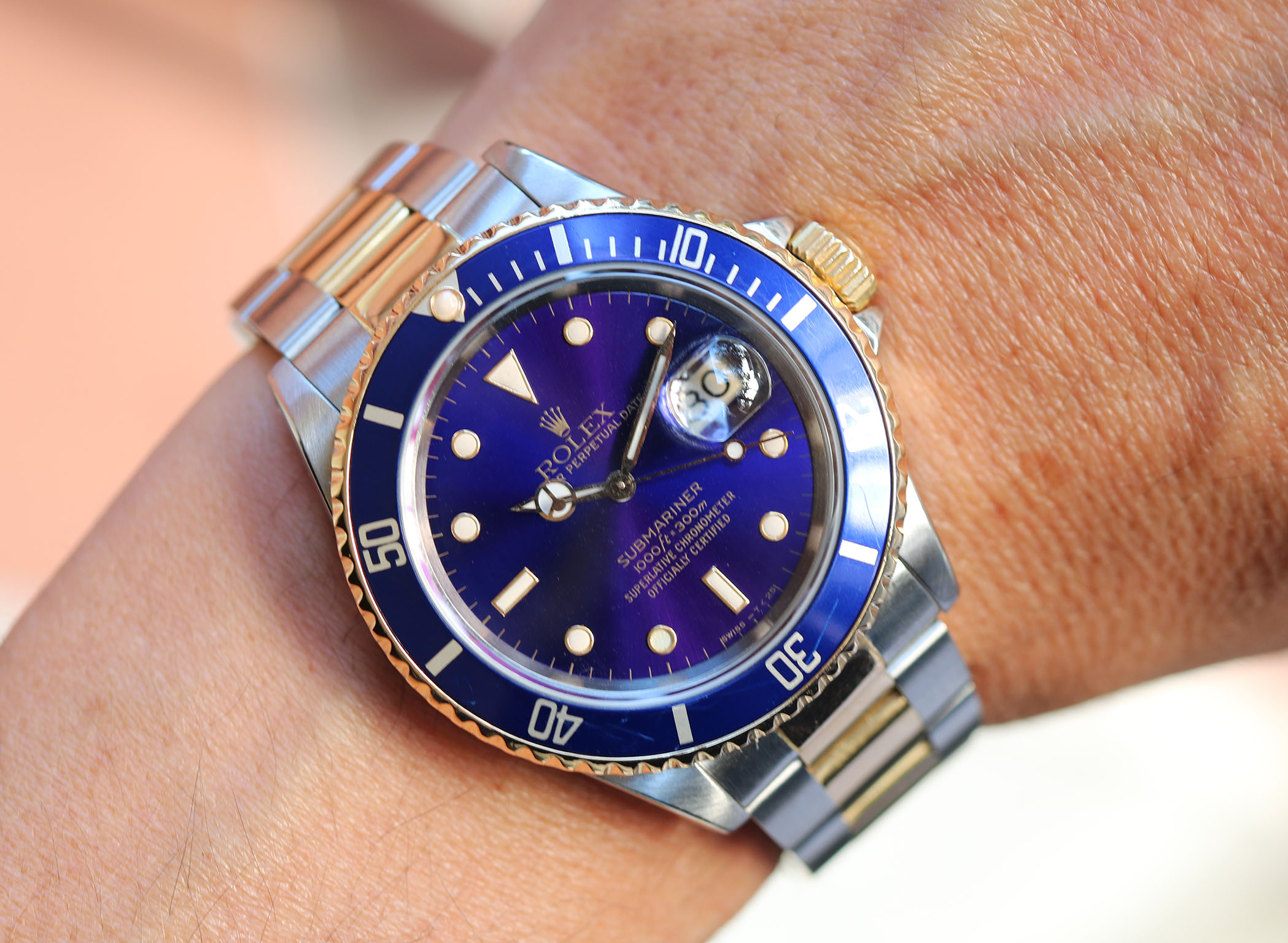 Rolex Submariner Date 16613 – Quadrante Blu con Riflessi Viola – Seriale L – Vintage - immagine 13