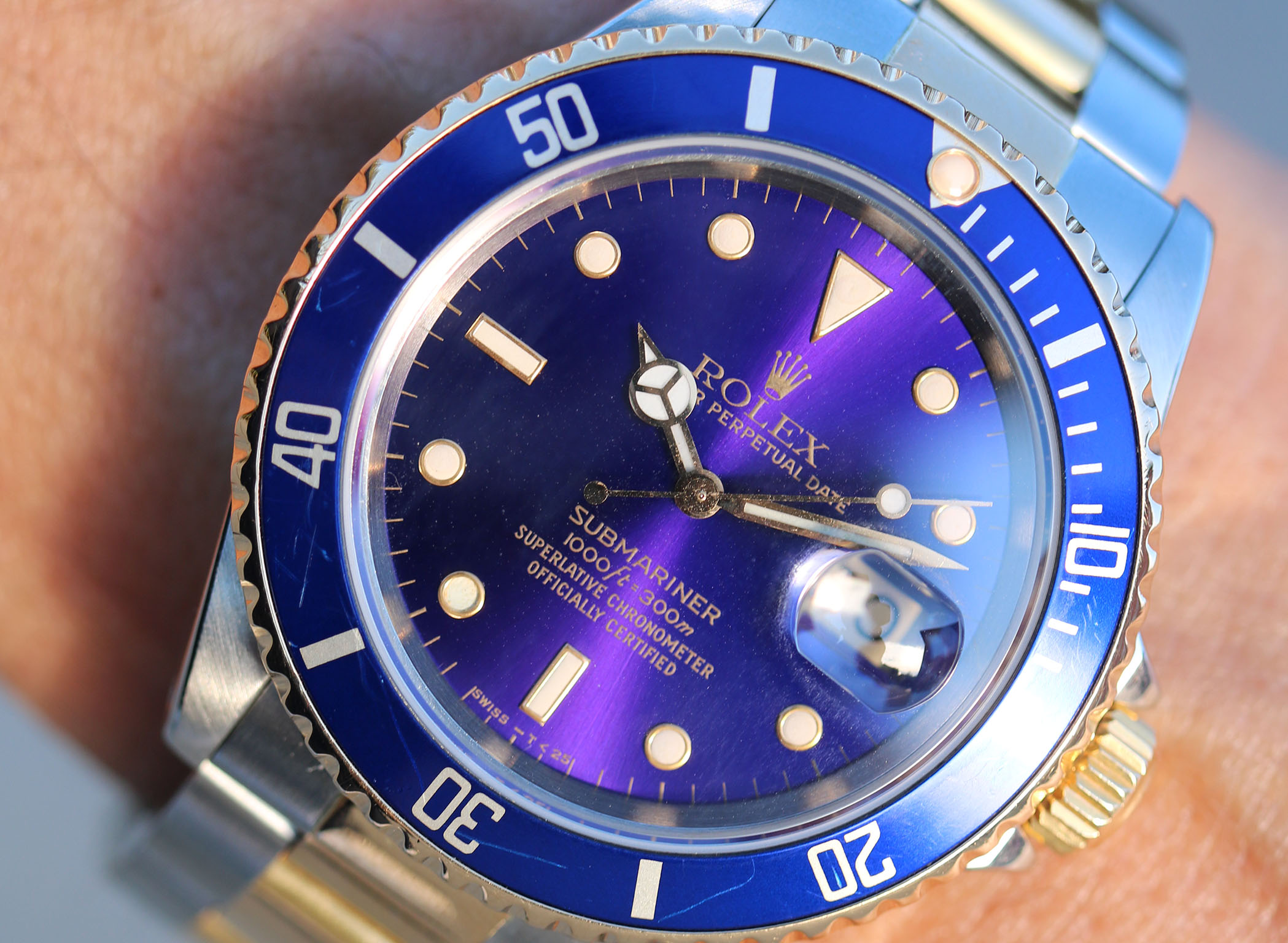 Rolex Submariner Date 16613 – Quadrante Blu con Riflessi Viola – Seriale L – Vintage - immagine 14